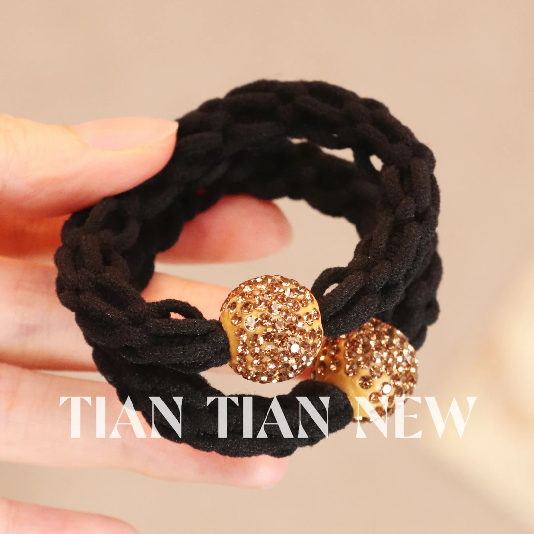 A213（两个装）时尚发圈简约气质布艺高弹力橡皮筋百搭扎发发绳头饰