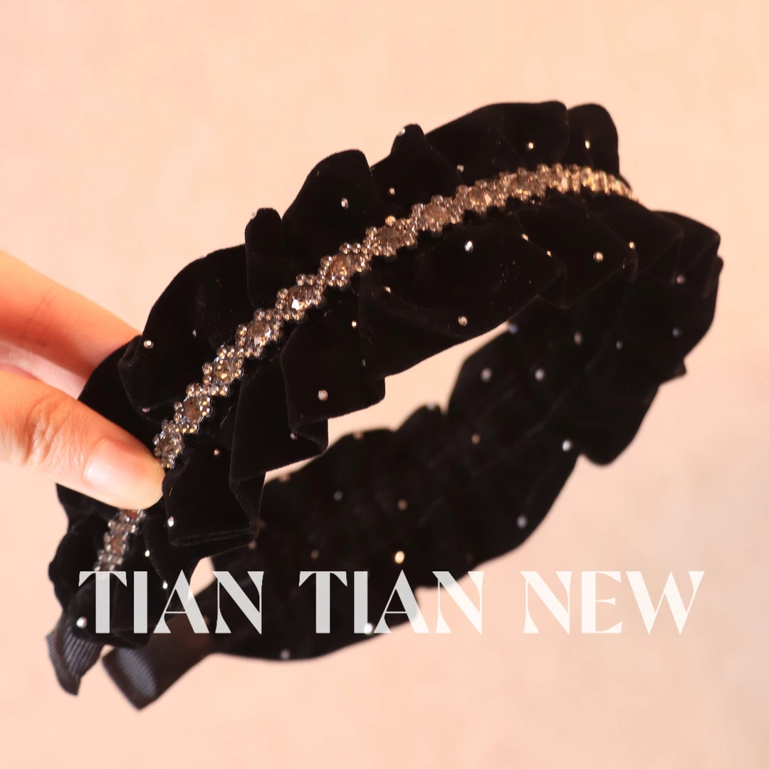 A031基础款冬季新款发箍高级轻奢气质发饰法式复古褶皱头箍