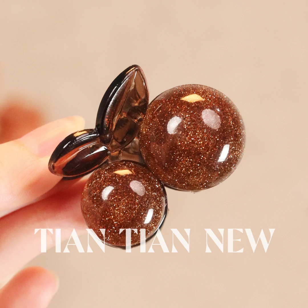 A146甜美樱桃简约精致小抓夹女高级感半扎发夹新款ins高马尾发卡