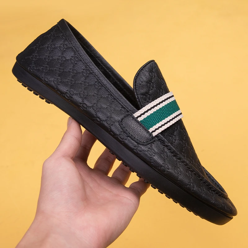 62轻奢休闲鞋舒适驾车豆豆鞋男无鞋带一脚蹬懒人软皮时尚乐福鞋