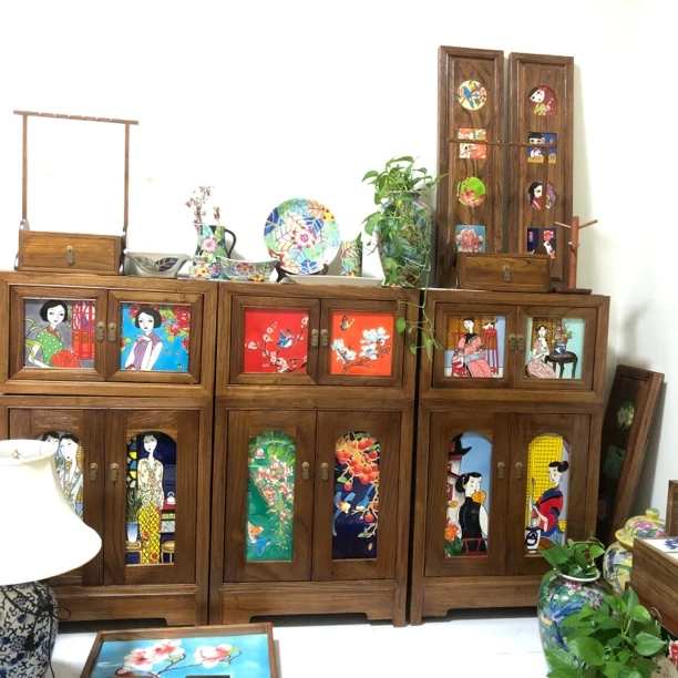 风化老榆木叠叠柜落地柜子餐边柜阳台客厅卧室都可以两层可以分开