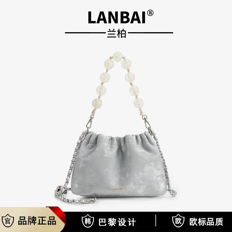 新中式国风软皮云朵包小众设计春夏晚宴包褶皱单肩休闲包斜挎包女