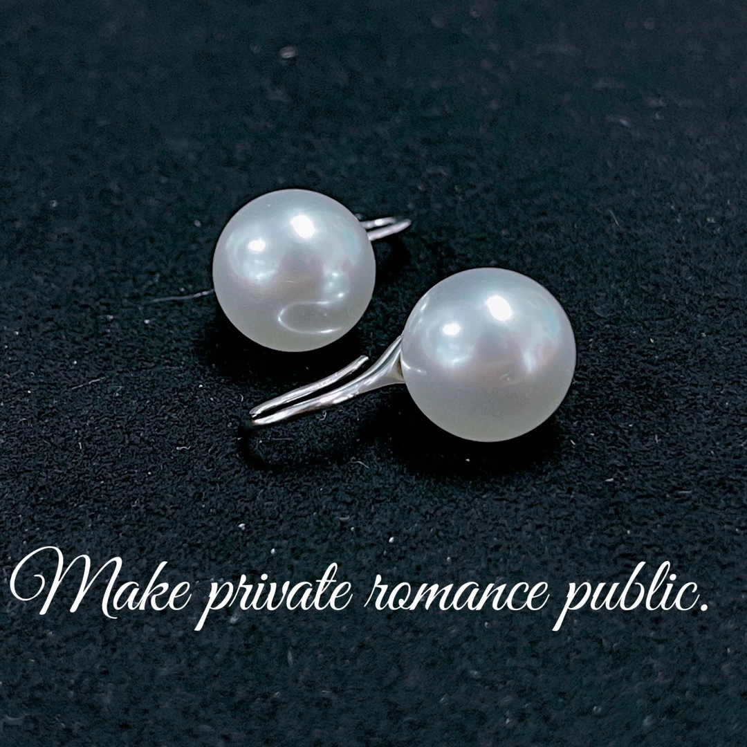 非金属仿珍珠耳饰 王姨专属 贝珠（仿珍珠）耳钩 12-14mm 简约 白