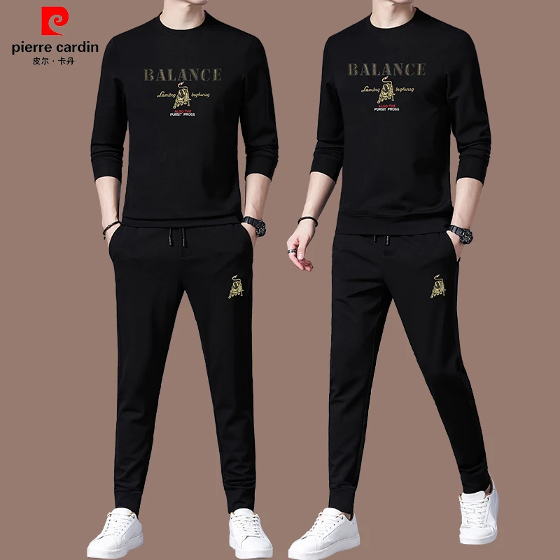 【国际大牌 Pierre Cardin】高端桑蚕丝休闲运动服套装男装轻奢秋装