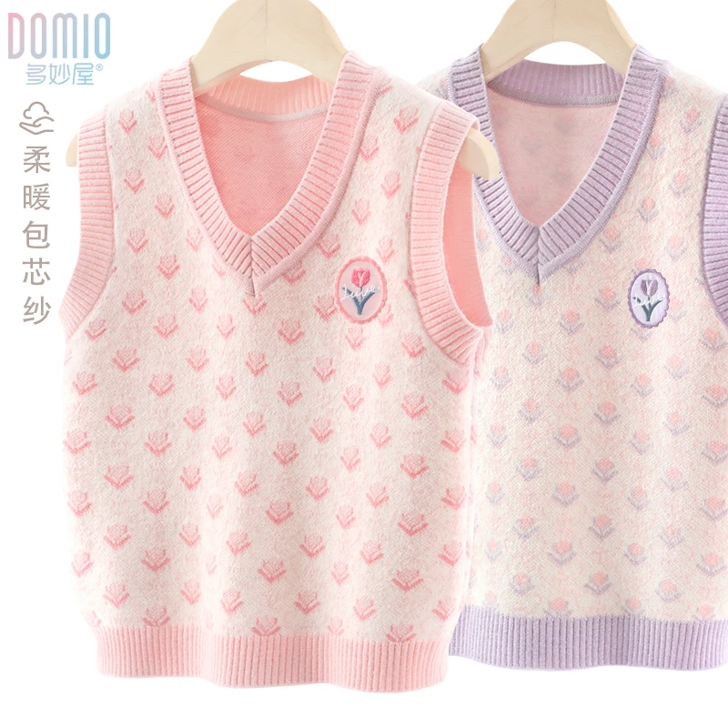 女童马甲儿童针织毛衣背心大童春秋新款洋气坎肩女孩加厚秋冬童装