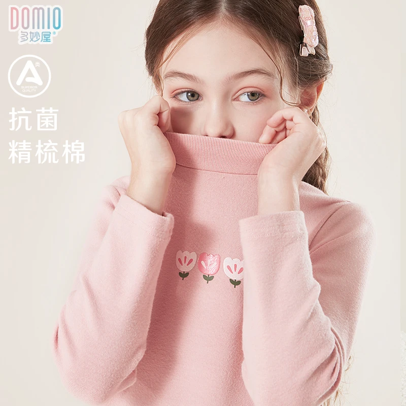女童长袖T恤秋冬儿童春秋打底衫加绒加厚中大童上衣白色秋衣童装