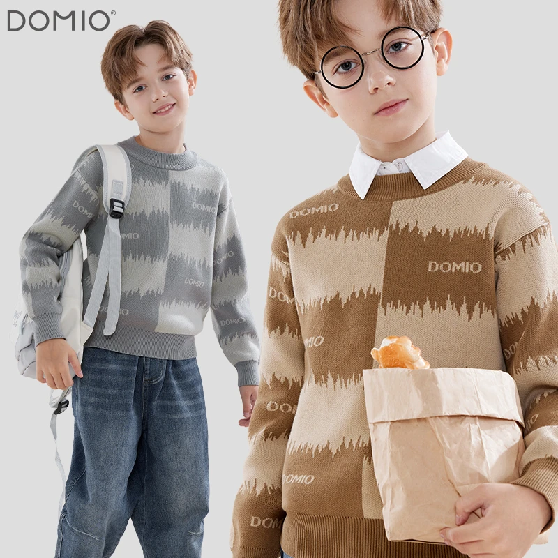 男童毛衣儿童秋冬新款纯棉毛线衣中大童学院风针织衫洋气上衣童装