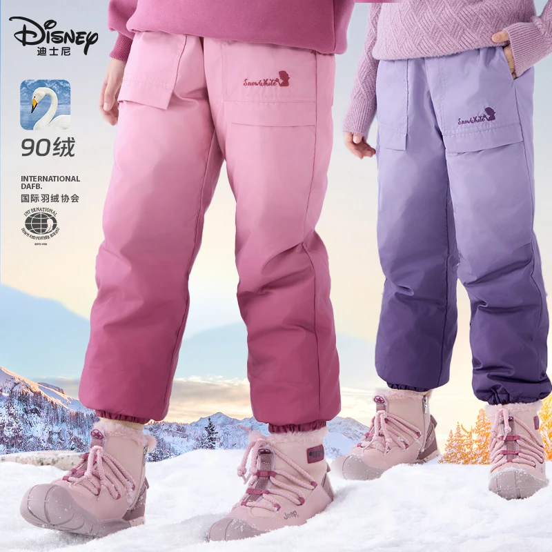 女童羽绒裤冬季新款儿童加厚外穿工装裤大童白鸭绒户外滑雪防风裤