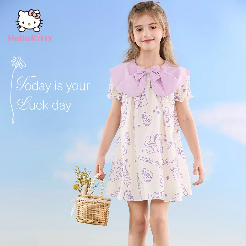 女童连衣裙2024夏季新款洋气女宝宝公主裙纯棉童装翻领裙子