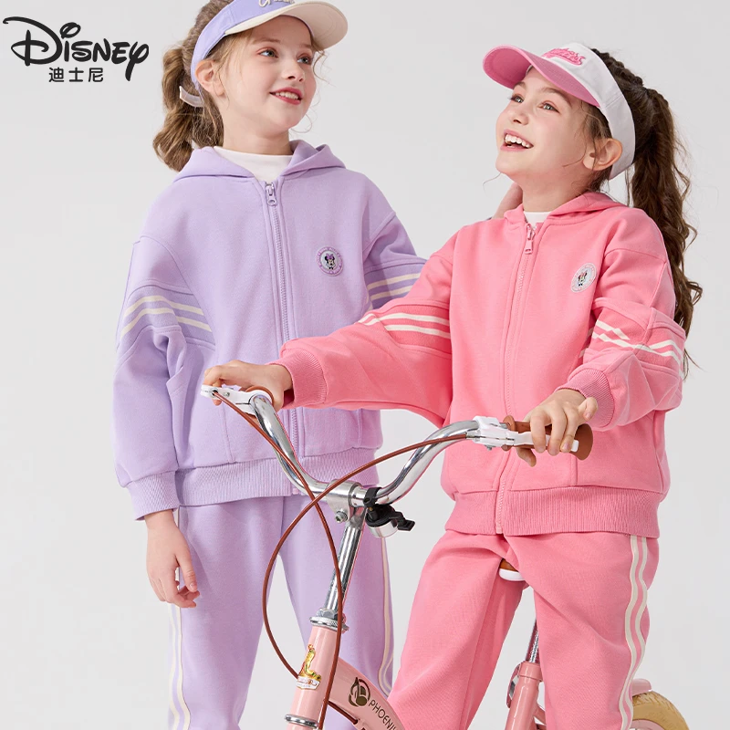 女童运动套装儿童秋冬新款休闲宽松连帽外套裤子中大童两件套童装