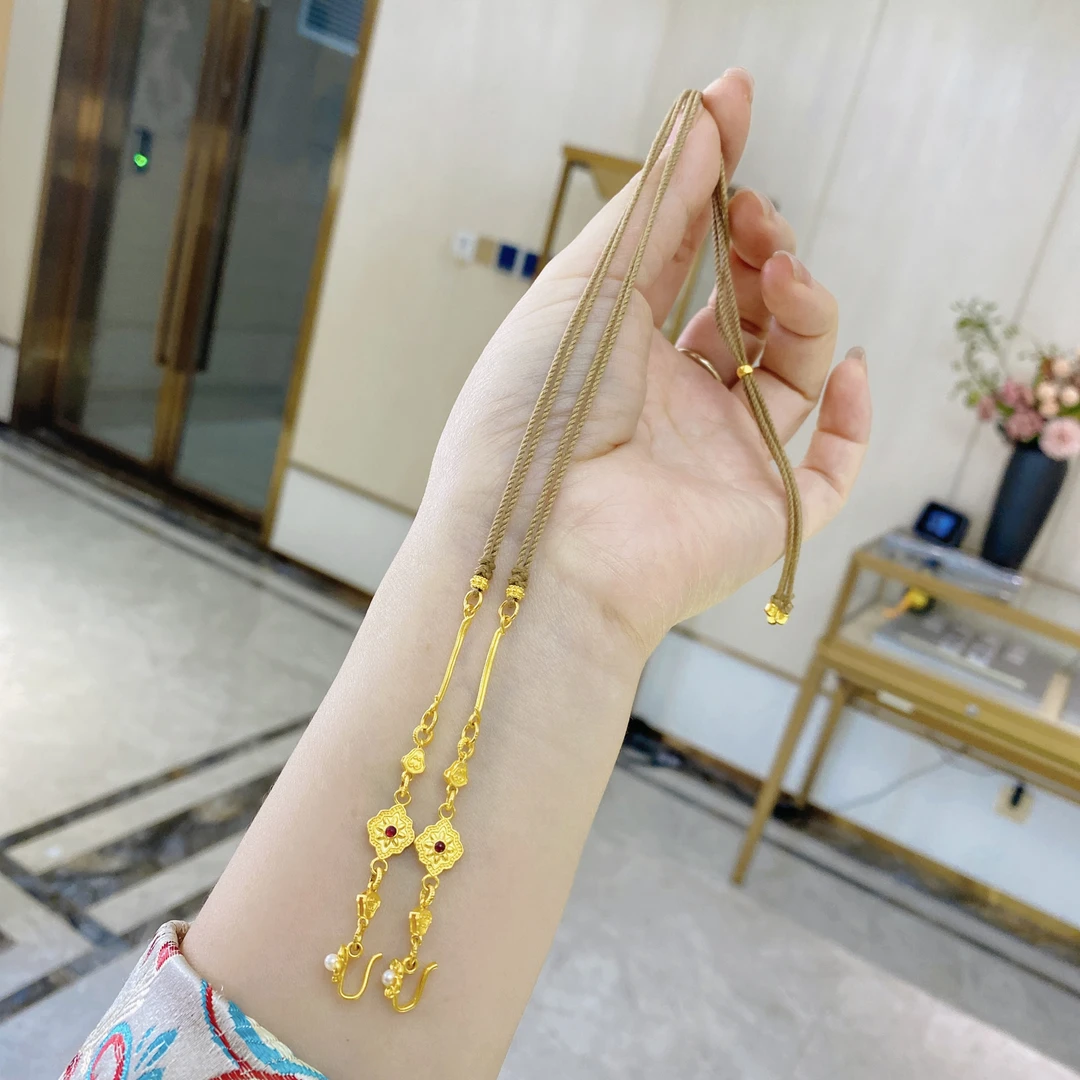 旺桂福珠宝足金喜祥如意编绳万能链8.95克