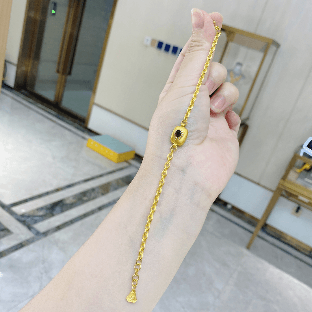 旺桂福足金多宝太角手工链10.66克适合14～16手围