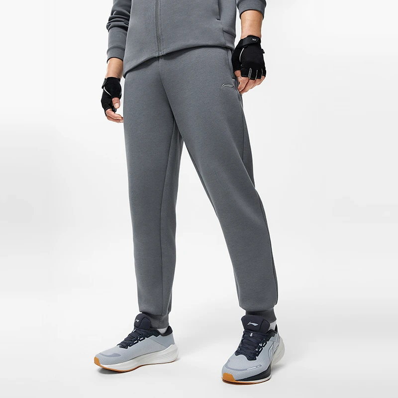 LI-NING/李宁李宁健身系列男士针织宽松束脚舒适卫裤AKLU127