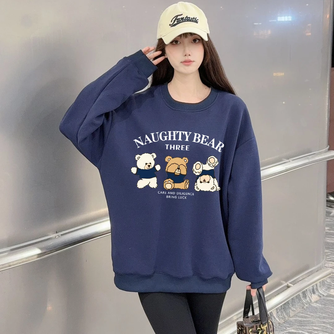 100%纯棉卫衣女2024新款韩版秋冬季宽松显瘦百搭短款长袖上衣外套