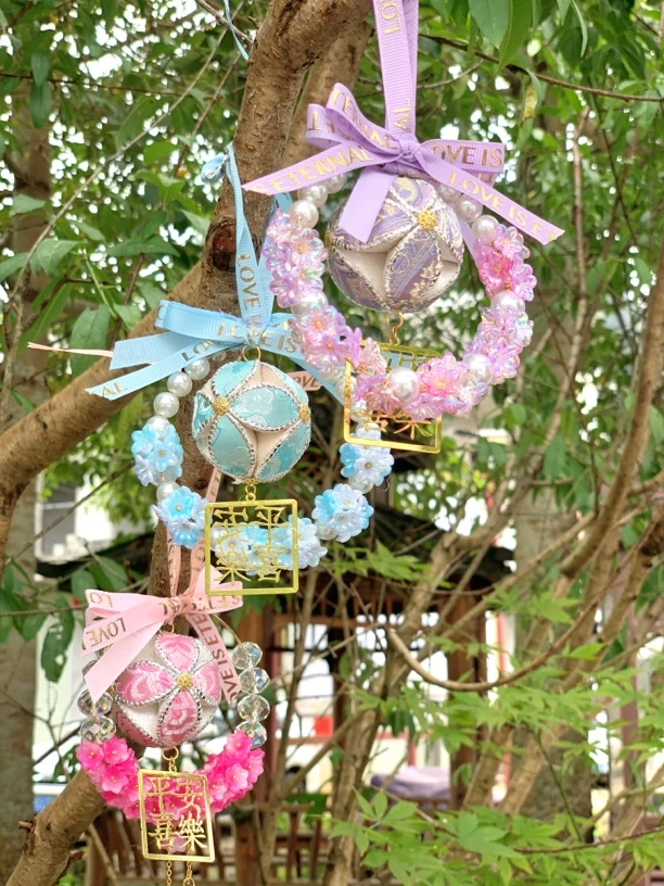 热销绣球广西壮族靖西纯手工绣球民族工艺品汽车挂件原创设计古风