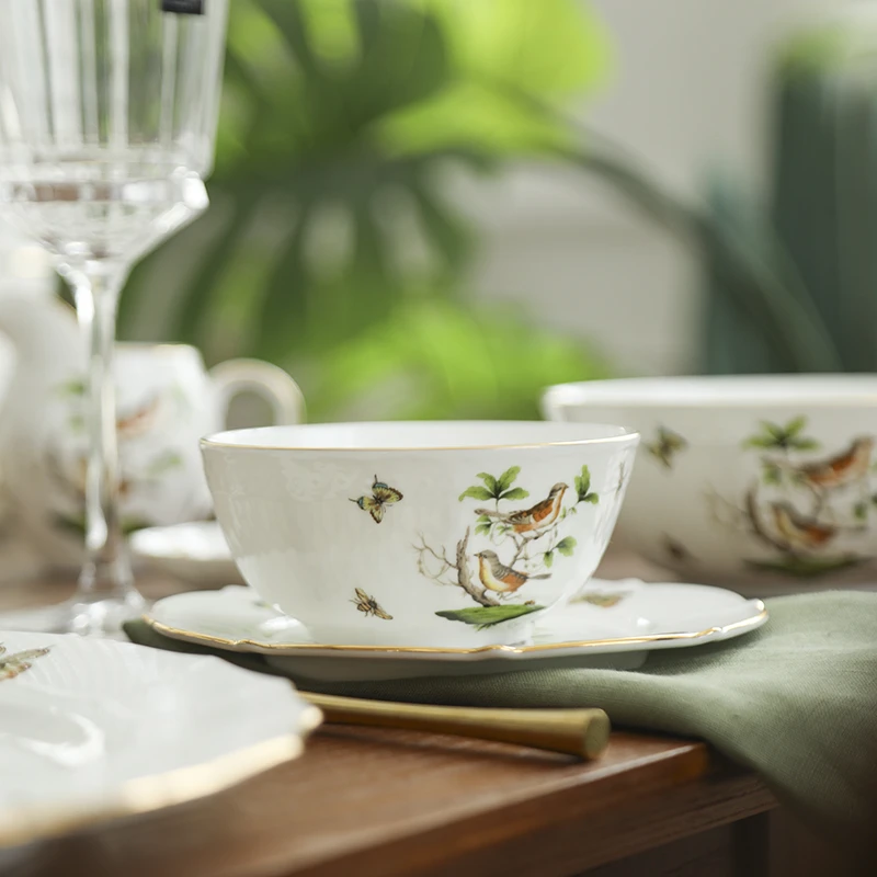 安娜16点（沃德斯登鸟）中式面碗饭碗骨瓷家用餐具