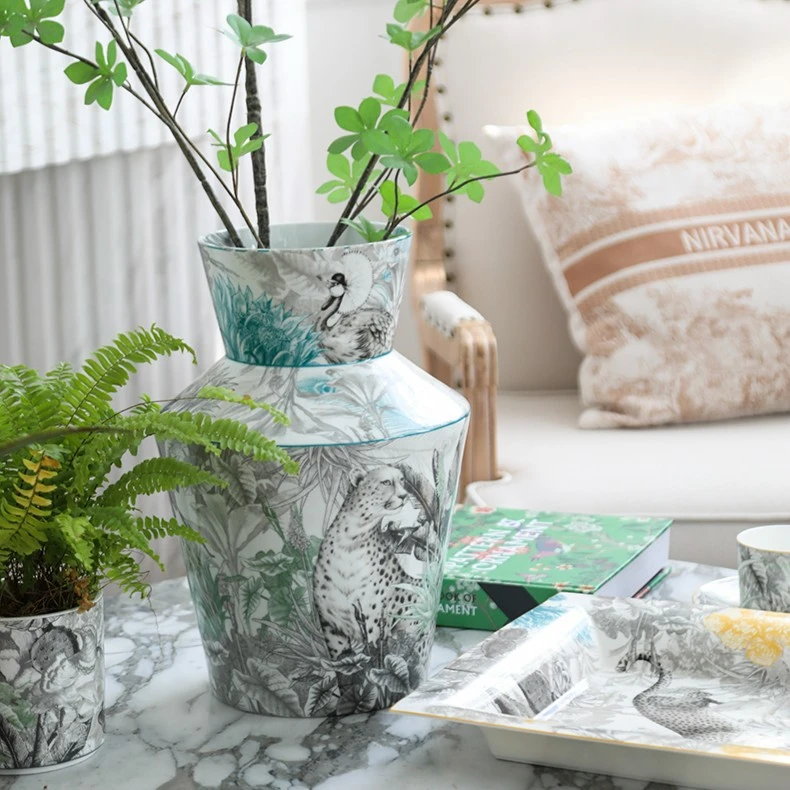 安娜16点美式清新雨林秘境新马氏大花瓶大花瓶摆件陶瓷花插高档