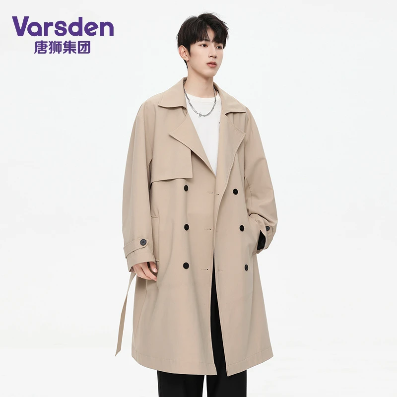 唐狮集团Varsden早秋薄款风衣男士中长款英伦风休闲宽松情侣外套