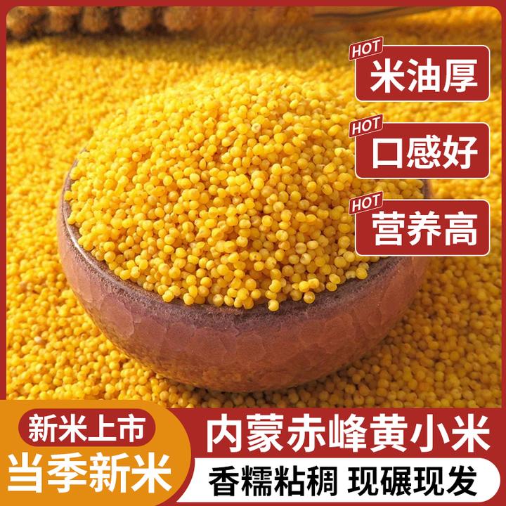 内蒙赤峰黄小米石碾小米熬粥煮饭宝宝米婴儿营养辅食精选农家新米