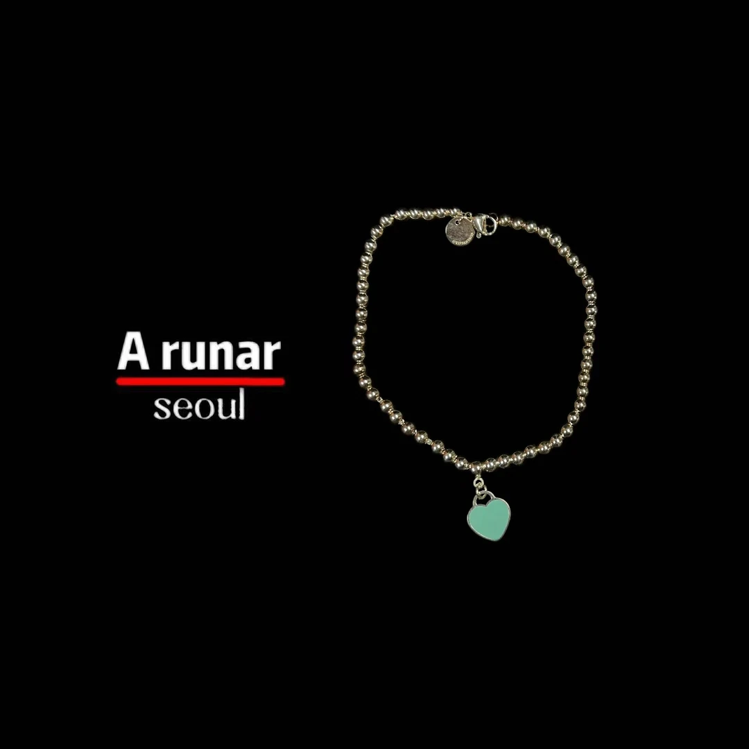 钛钢手链 【017】钢珠蓝色爱心手链