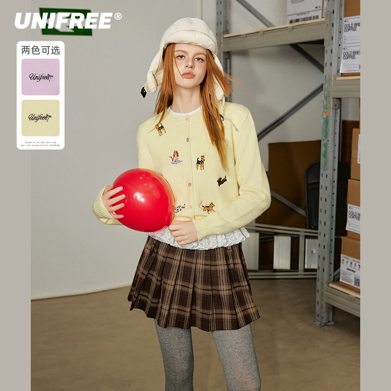 【UNIFREE】针织开衫U243N163V1B1黄色紫色S-L