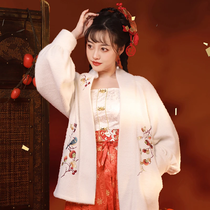 听月小筑【喜柿连连围巾】原创女单围巾国风新中式马面裙改良汉服