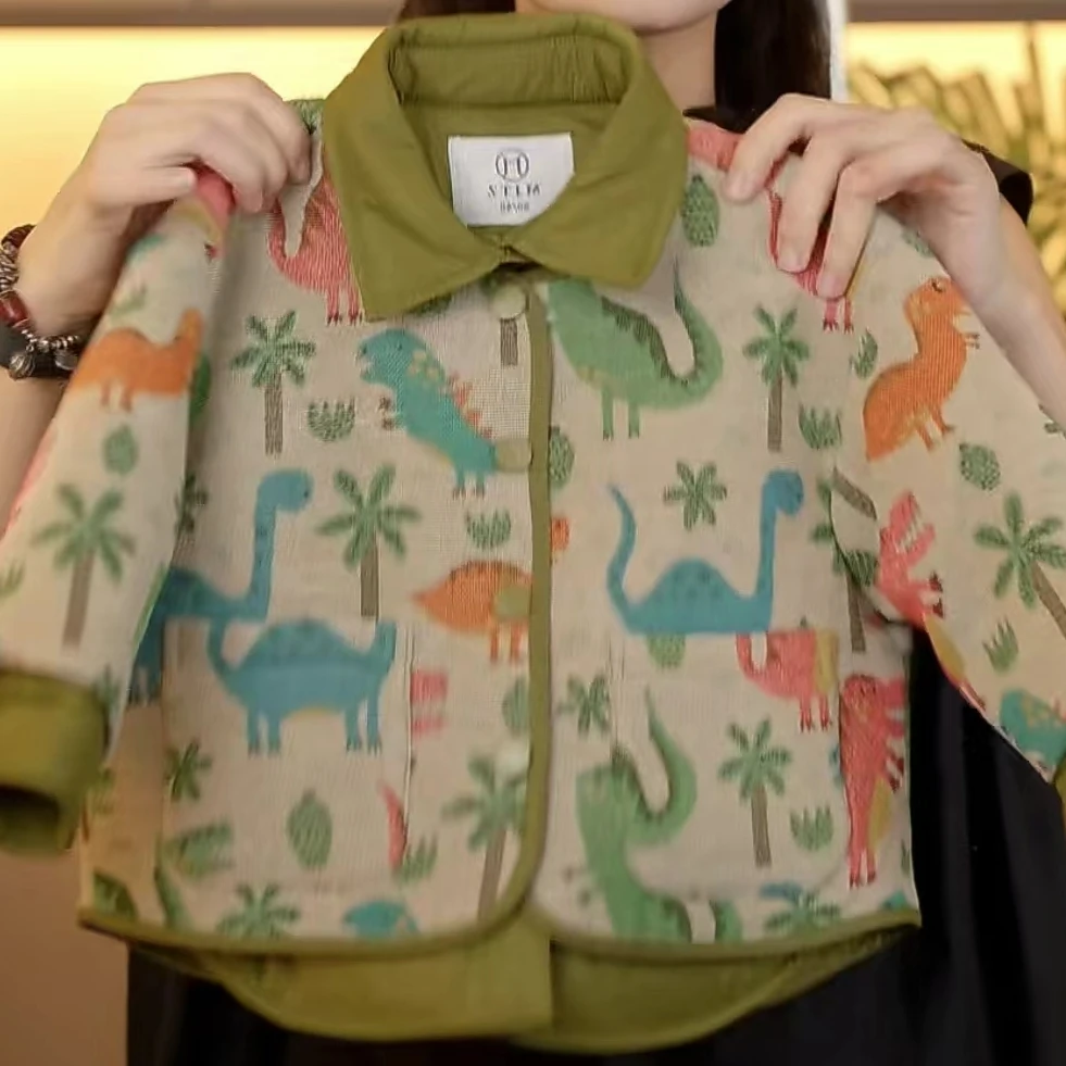 【可爱恐龙】幂姐原创2024冬季男女童绗棉假两件外套MJQ246471