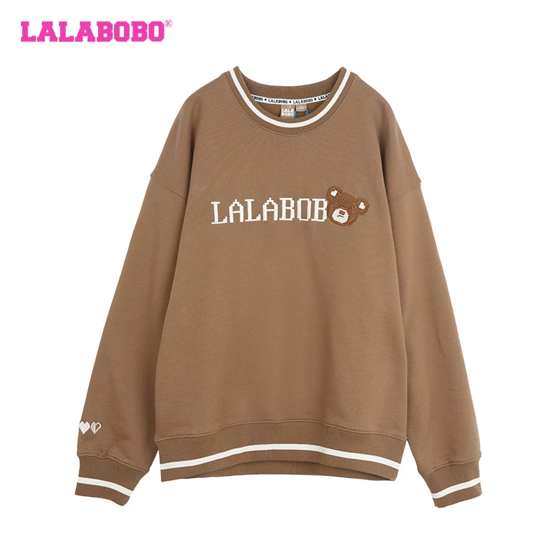 郑州LABO秋季新款植绒刺绣休闲暖阳熊字母卫衣女LBCC-WSTS42