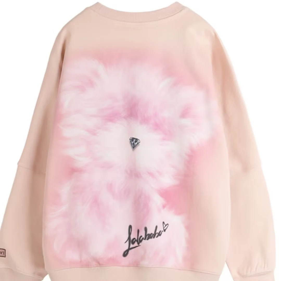 北京金源LABO2024直筒满印小熊大图案套头卫衣/LBDA-WSTS29