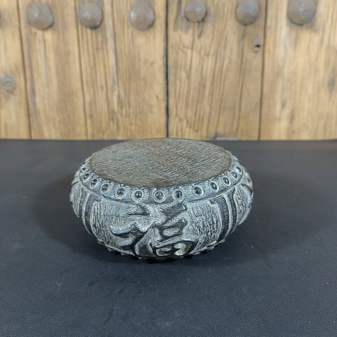 青石雕刻福寿石鼓