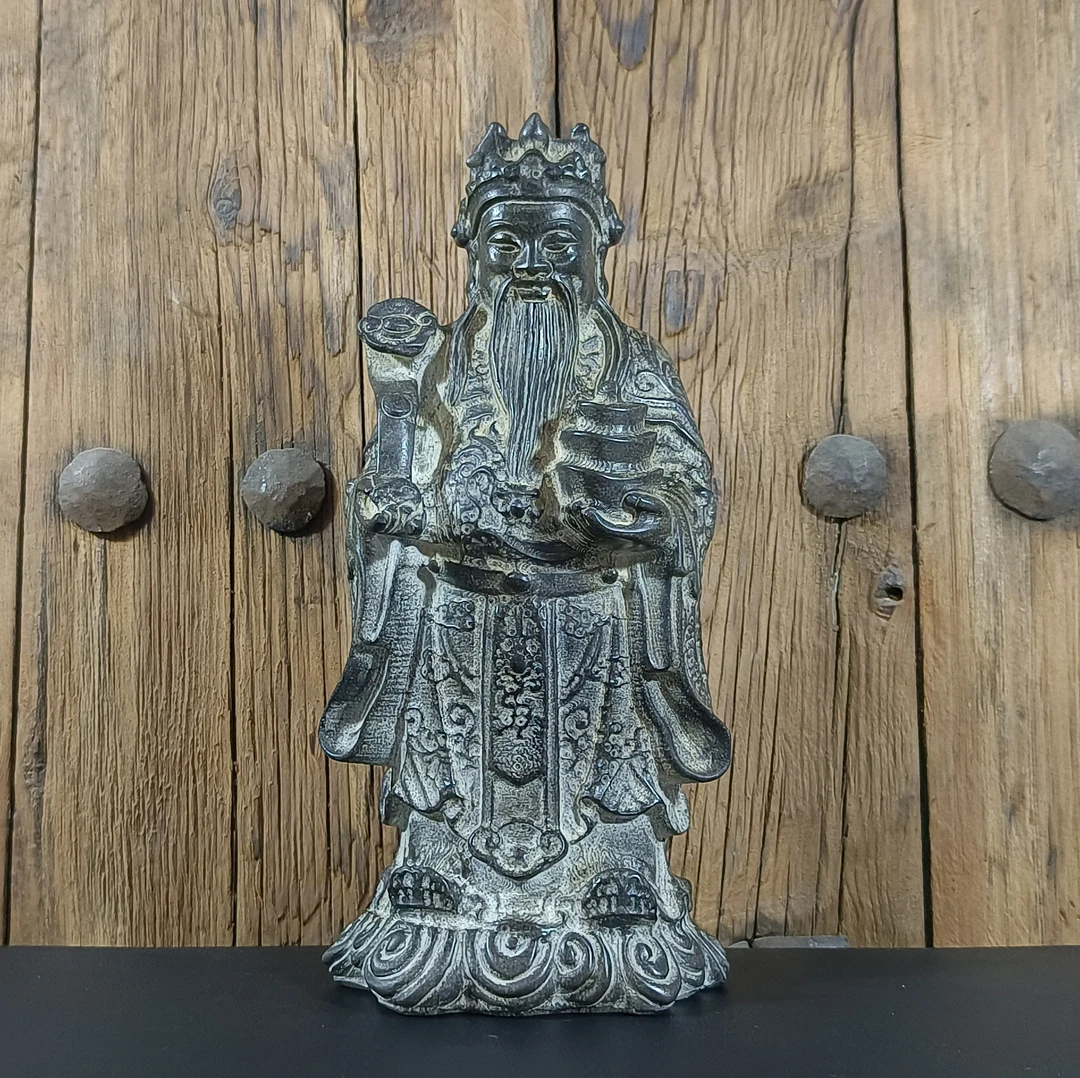 青石石雕雕刻财神摆件