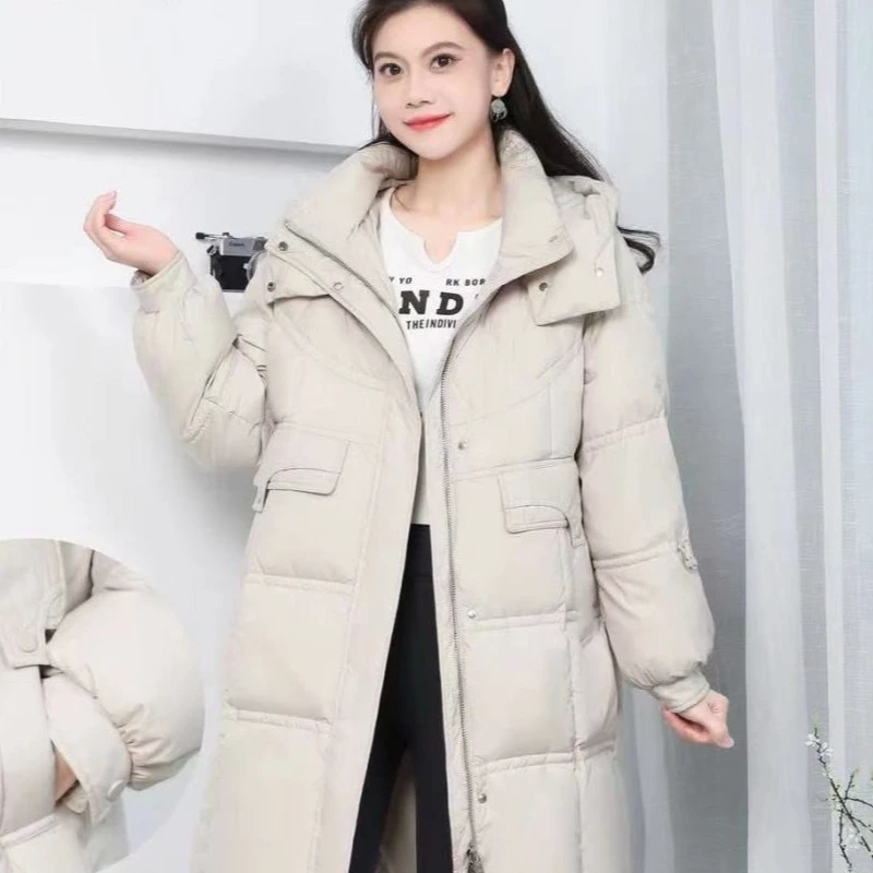 Y249816新款宽松韩版爆款白鸭绒洋气加厚连帽外套