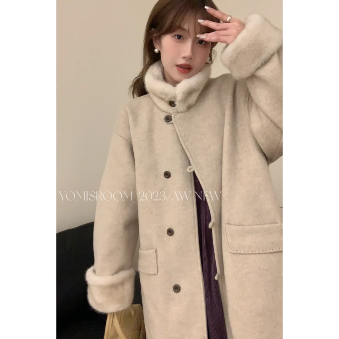 【现货】YOMI小个子定制【松弛笔记】毛呢外套宽松中长款秋冬加厚