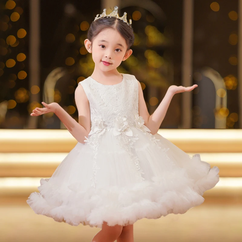 女童礼服儿童生日公主裙花童婚礼主持人钢琴演奏演出服蓬蓬裙裙子