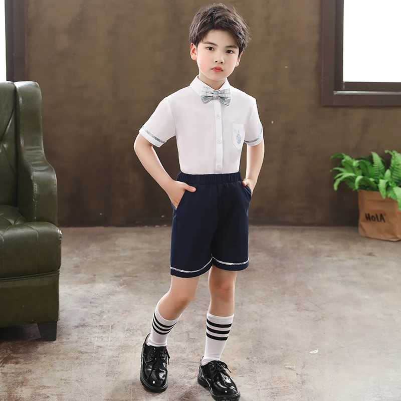 男童jk制服夏季套装儿童英伦学院风夏装短袖衬衫大童校服演出服男