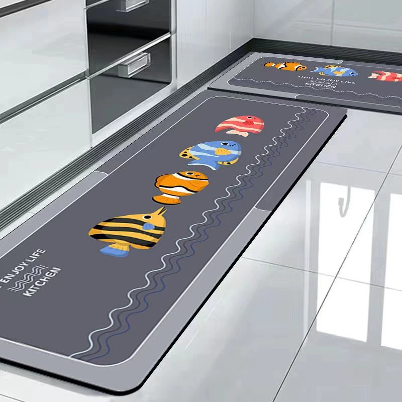 新款厨房硅藻泥吸水吸油防滑地垫家用床边飘窗防滑吸水长条地毯