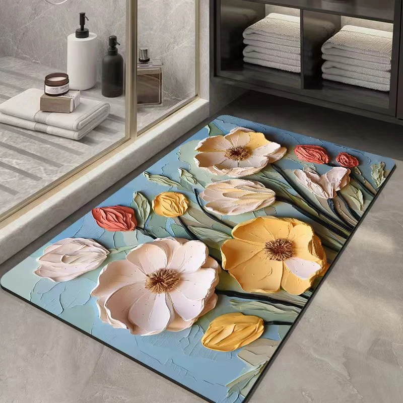 A229硅藻泥可裁剪地垫防滑吸水入户地垫门口客厅防滑好打理地毯