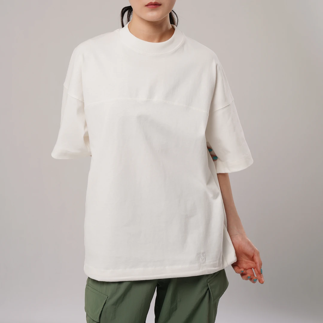 【meebest】T24153男女同款~重磅环保原棉立裁阔型纯色宽松短袖T恤