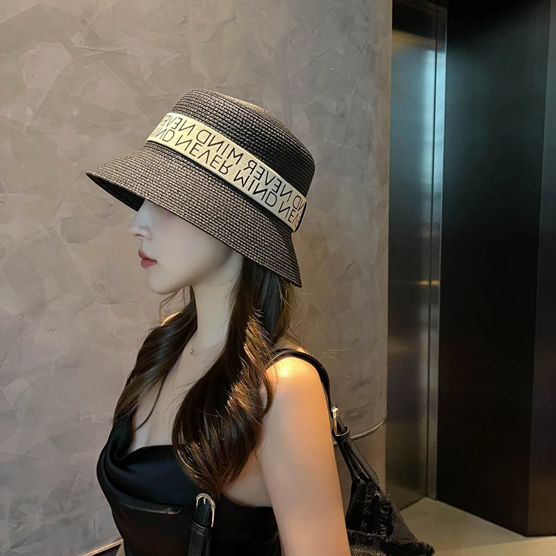 CZ/原创 时尚防紫外线草帽韩版百搭渔夫帽夏季遮阳防晒太阳帽女