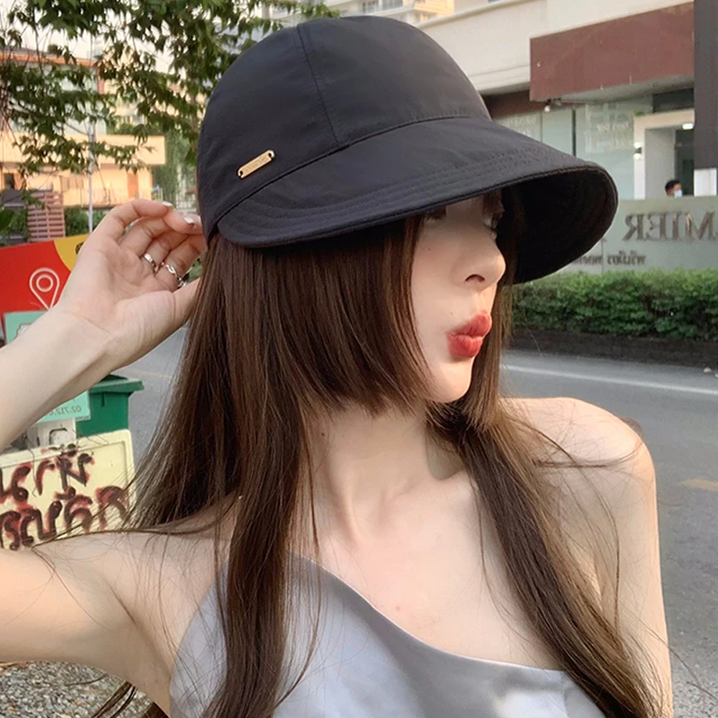 渔夫帽女夏防晒防紫外线大帽檐遮阳帽子新款显脸小遮脸鸭舌太阳帽