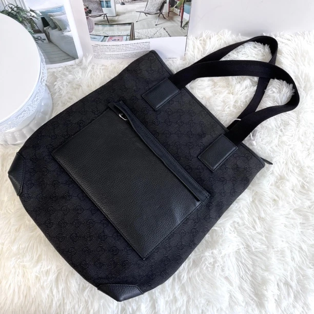 95新 GUCCI/古驰 XM/高级老花 口袋电脑包 刺绣托特包/ZG08524038