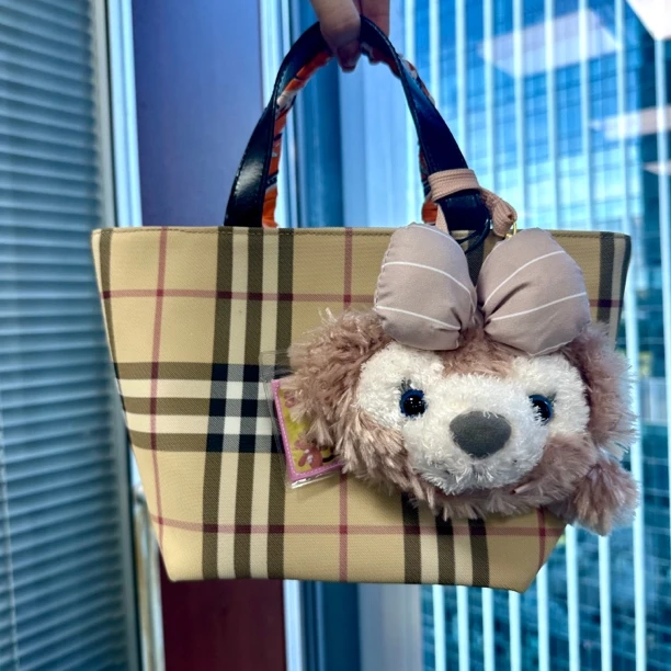 95新 BURBERRY/博柏利 XM/经典格纹中古小菜篮子手提包FT07104020