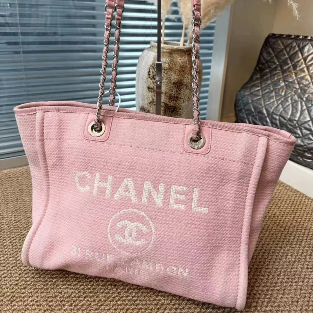 95新 Chanel/香奈儿  XM/初恋白月光 粉色沙滩包包/THKH05503505