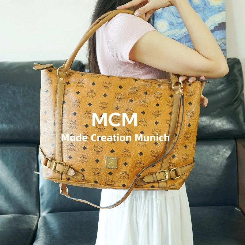 95新 MCM  干邑色单肩斜挎包/BB08518032/8032/T台