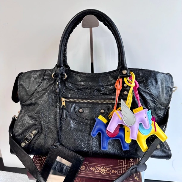 95新 Balenciaga/巴黎世家 XM高级黑金辣妹机车包/THDG08105442改