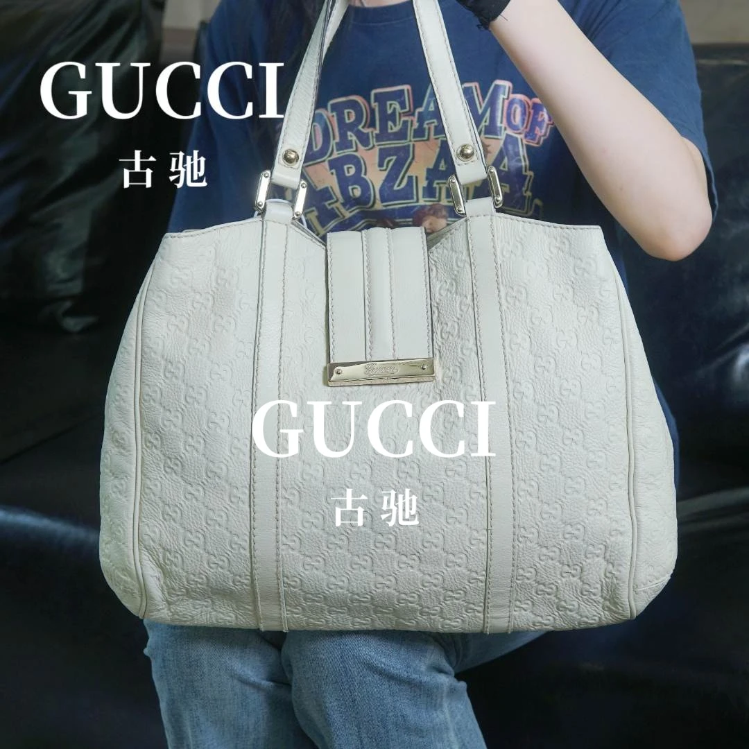 95新 GUCCI/古驰 降价 全皮压纹南瓜单肩包/手提包/AK06607007/09