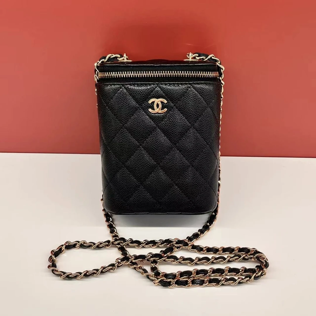 99新 Chanel/香奈儿 XM/香奈儿 黑金荔枝皮烟盒包/KH06929001