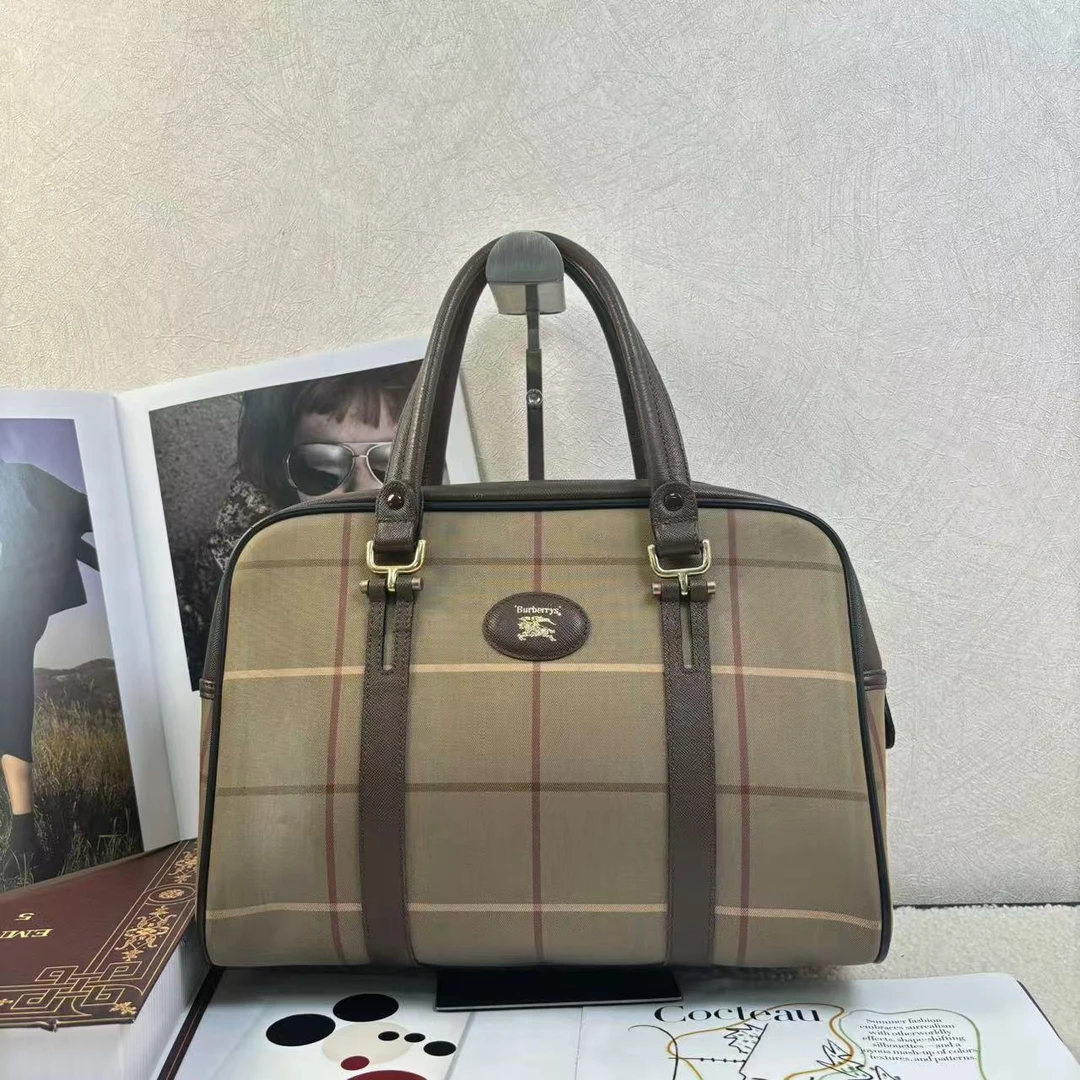 95新 BURBERRY/博柏利  XM/复古经典格纹 公文包手提/ZZ09616521