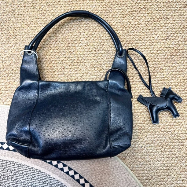 95新 GUCCI/古驰 XM/黑简约皮质复古高冷手提气质包 /MH05509049