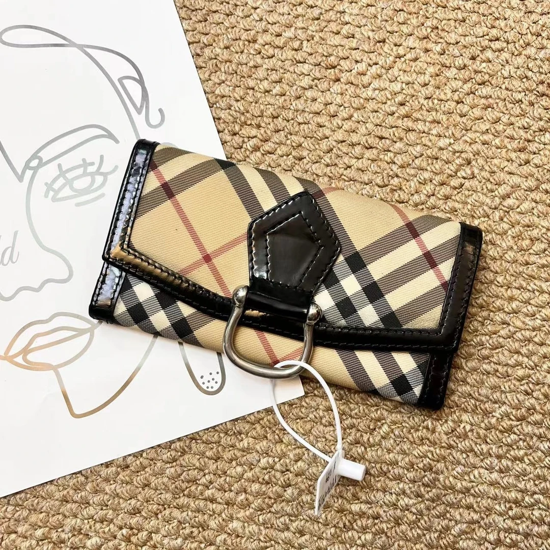95新 BURBERRY/博柏利  XM/经典格纹百搭钱包/YY07401954（特价）